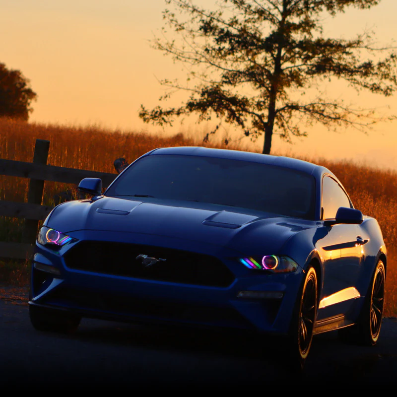 Oracle 18-21 Ford Mustang Dynamic DRL w/ Halo Kit & Sequential Turn Signal - ColorSHIFT - Image 17