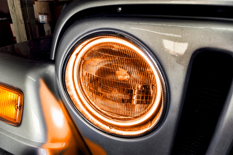 Oracle Jeep Wrangler TJ 97-06 LED Waterproof Halo Kit - Amber - Image 2