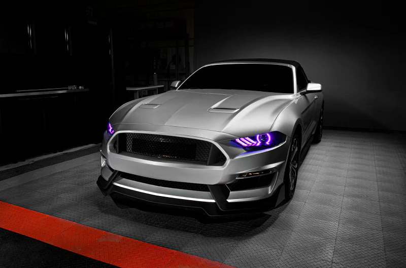 Oracle Lighting 18-23 Ford Mustang Dynamic ColorSHIFT LED Headlights - Black Series - Image 11