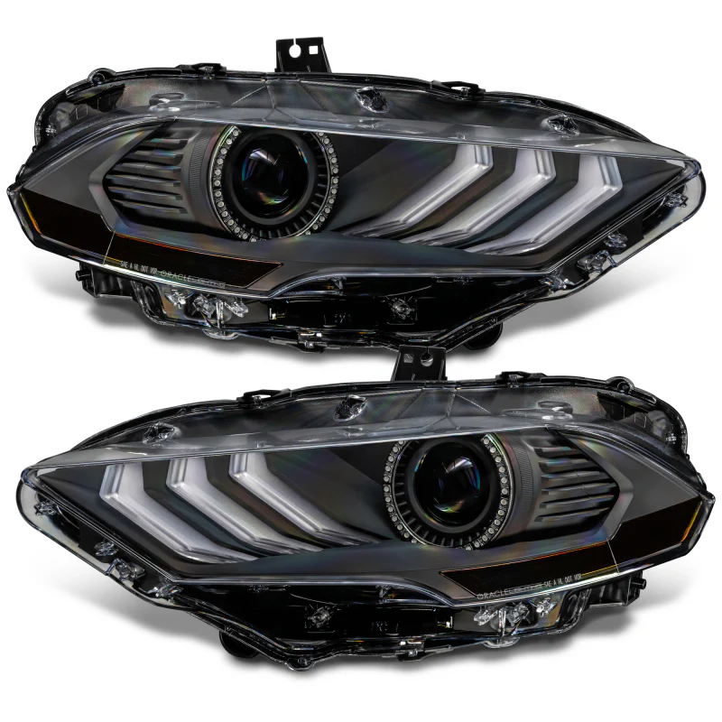 Oracle Lighting 18-23 Ford Mustang Dynamic ColorSHIFT LED Headlights - Black Series - Image 27