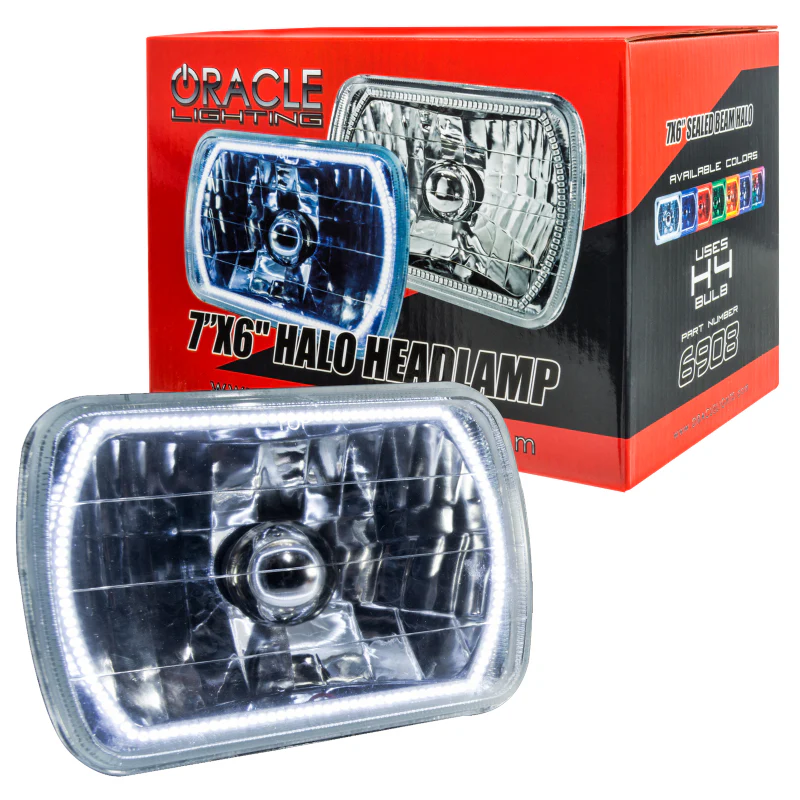 Oracle Pre-Installed Lights 7x6 IN. Sealed Beam - White Halo - Image 3