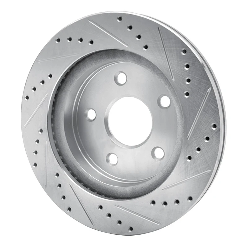 R1 02-24 Dodge Ram 1500 Front Left Drilled & Slotted Silver Brake Rotor - Image 5