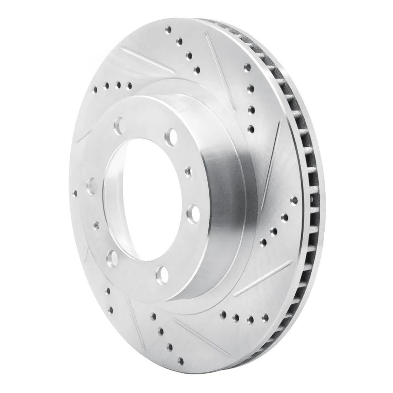 R1 03-23 Toyota FJ Cruiser Front Right Drilled & Slotted Silver Brake Rotor - Image 5
