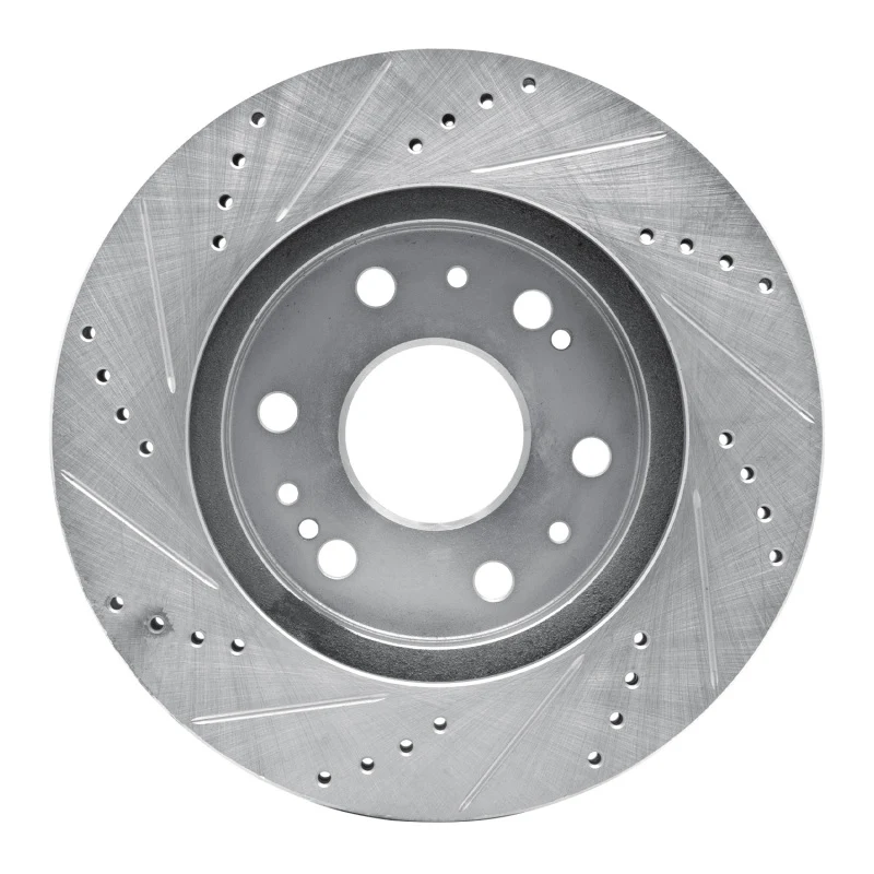 R1 05-19 Chevrolet Silverado 1500 Front Right Drilled & Slotted Silver Brake Rotor - Image 5