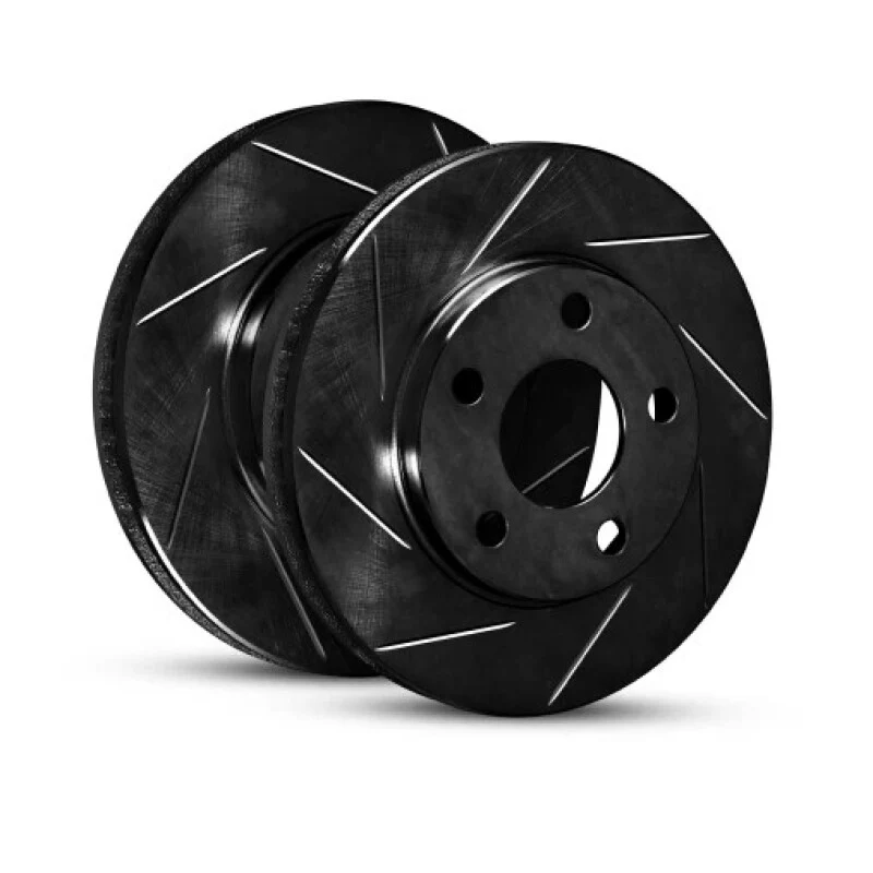 R1 06-13 Audi A3 Front Right Slotted Black Brake Rotor