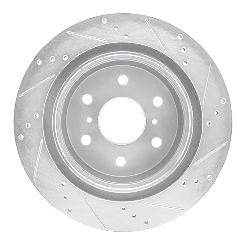R1 07-20 Cadillac Escalade EXT Rear Left Drilled & Slotted Silver Brake Rotor - Image 2