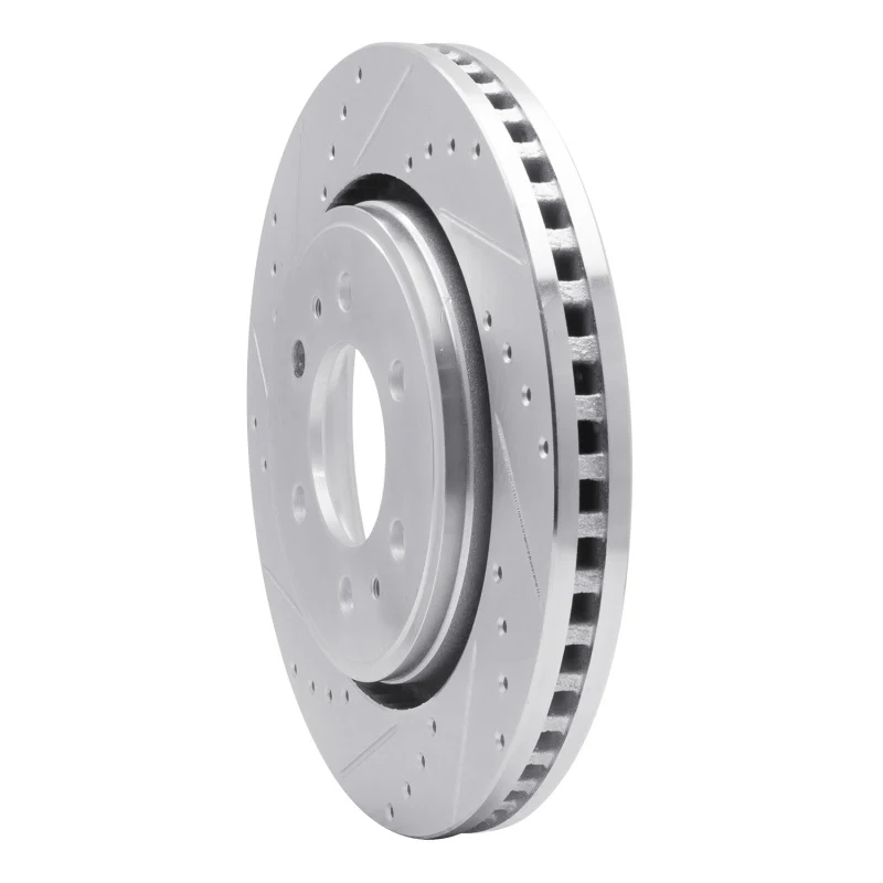 R1 07-21 Ford Expedition Front Left Drilled & Slotted Silver Brake Rotor - Image 4