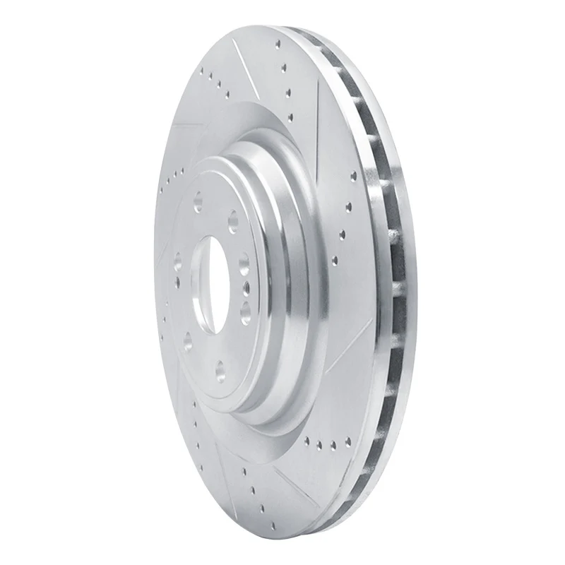 R1 14-20 Cadillac Escalade Front Right Drilled & Slotted Silver Brake Rotor - Image 4