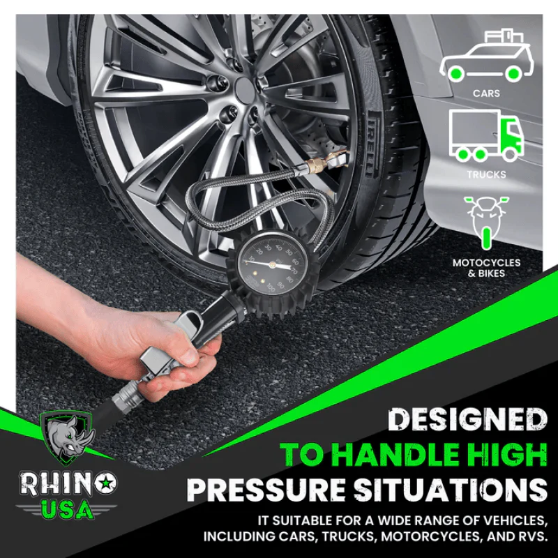 Rhino USA 100 Psi Analog Tire Inflator Gauge - Image 3