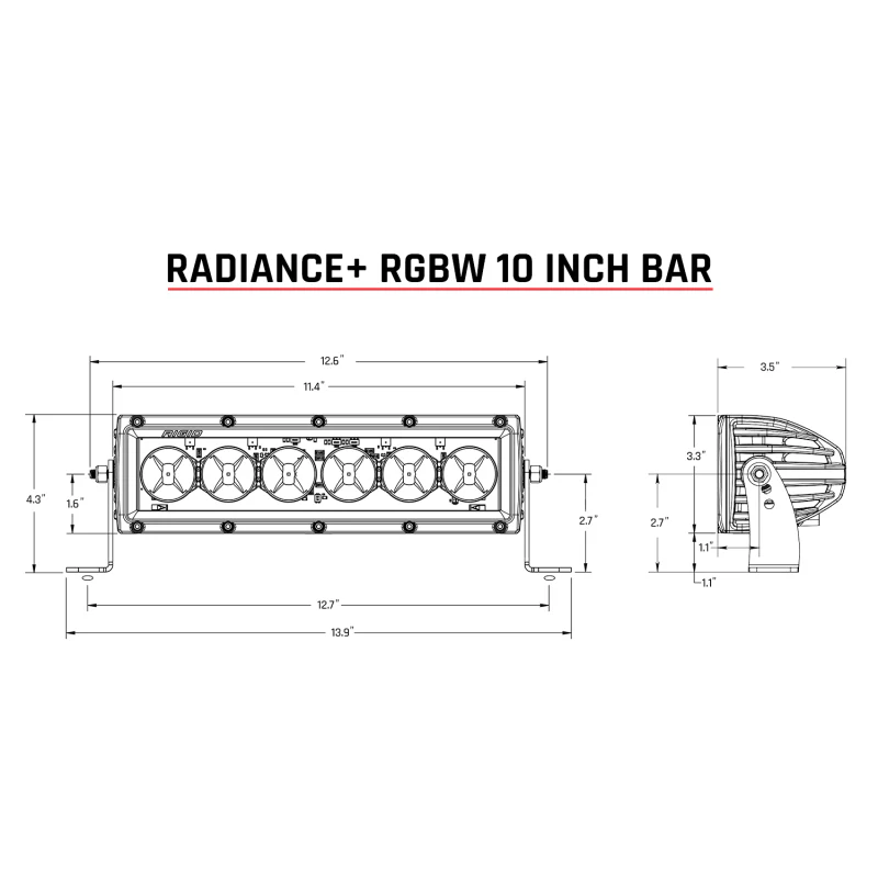Rigid Industries Radiance+ 10in. RGBW Light Bar - Image 10