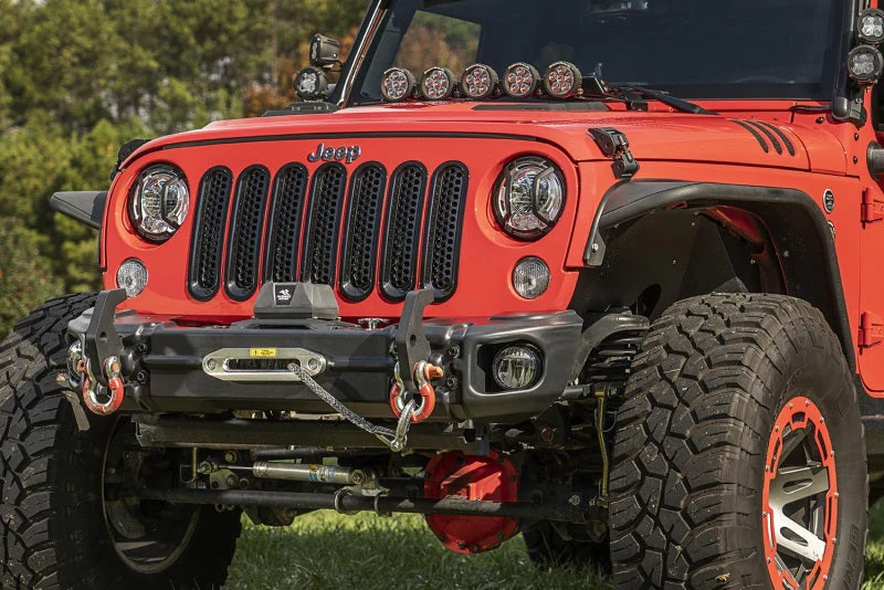 Rugged Ridge 07-18 Jeep Wrangler JK Arcus Front Bumper Set w/Tray & Hooks - Image 2