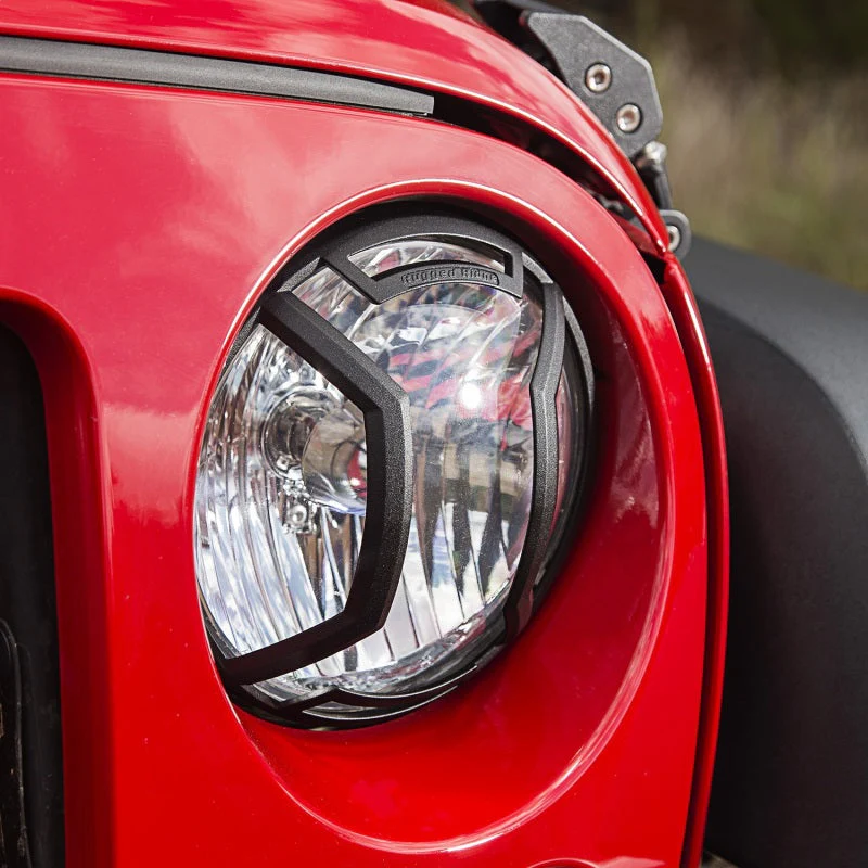 Rugged Ridge 07-18 Jeep Wrangler JK/JKU Textured Black Elite Headlight Euro Guards - Image 9