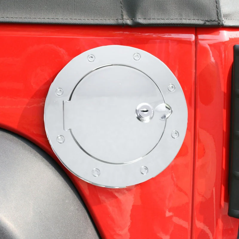 Rugged Ridge 07-18 Jeep Wrangler JK Stainless Steel Locking Gas Cap Door - Image 3