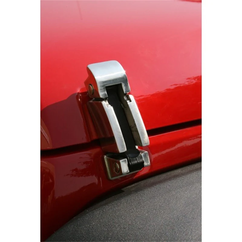 Rugged Ridge 07-18 Jeep Wrangler Stainless Steel Hood Catch Set - Image 3