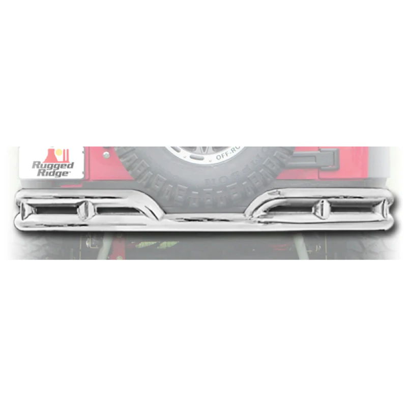 Rugged Ridge 3in Double Rear Tube Bumper 07-18 Jeep Wrangler - Image 2