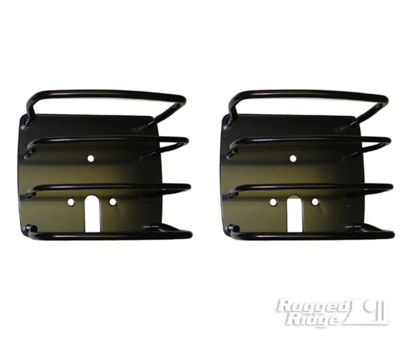 Rugged Ridge 76-06 Jeep CJ / Jeep Wrangler Black Euro Tail Light Guards - Image 2