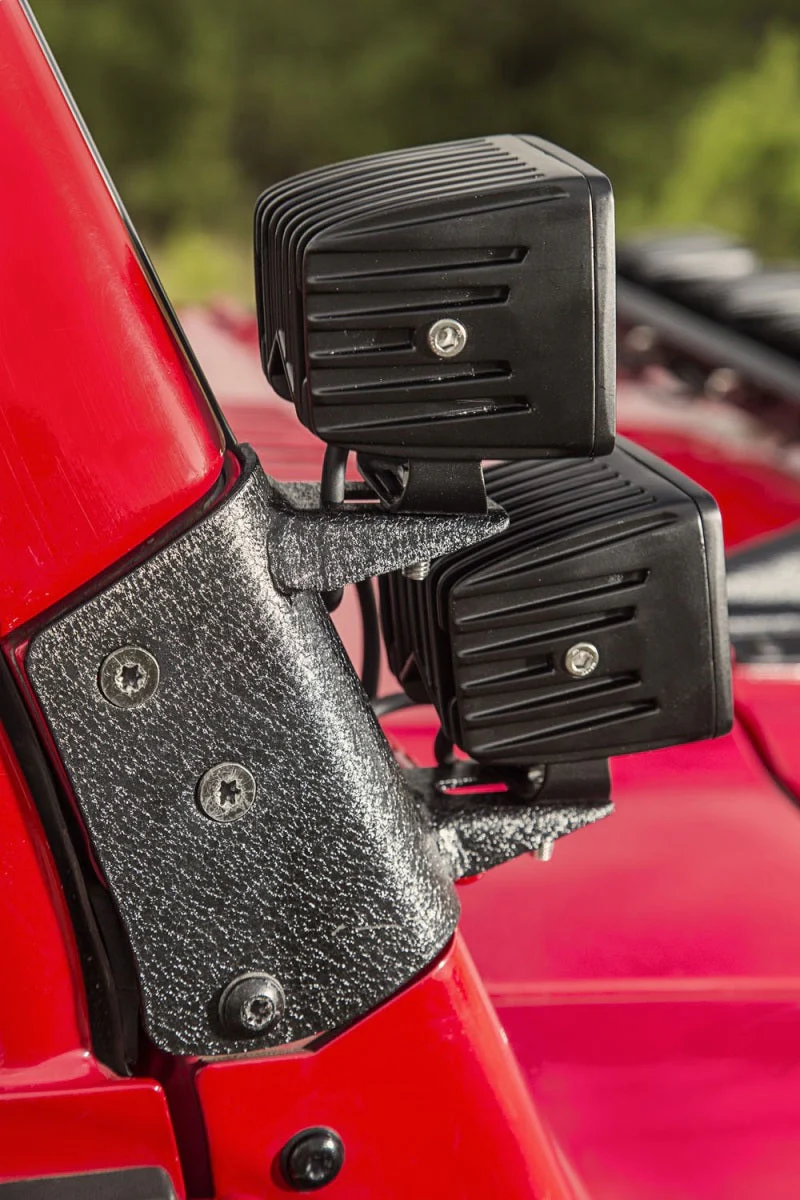 Rugged Ridge 97-06 Jeep Wrangler TJ Textured Black Dual A-Pillar Light Mount - Image 4