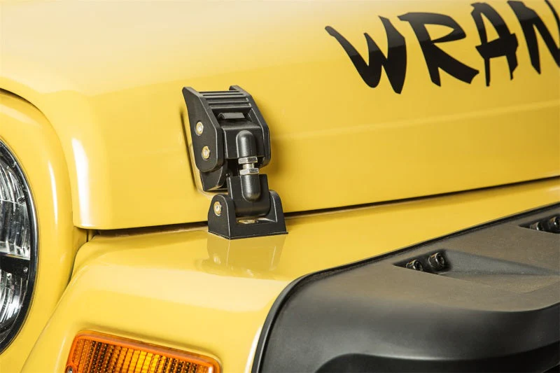 Rugged Ridge 97-06 Jeep Wrangler TJ Textured Black Hood Catches - Image 3