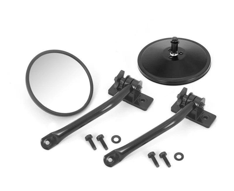 Rugged Ridge 97-18 Jeep Wrangler Black Round Quick Release Mirror - Image 2