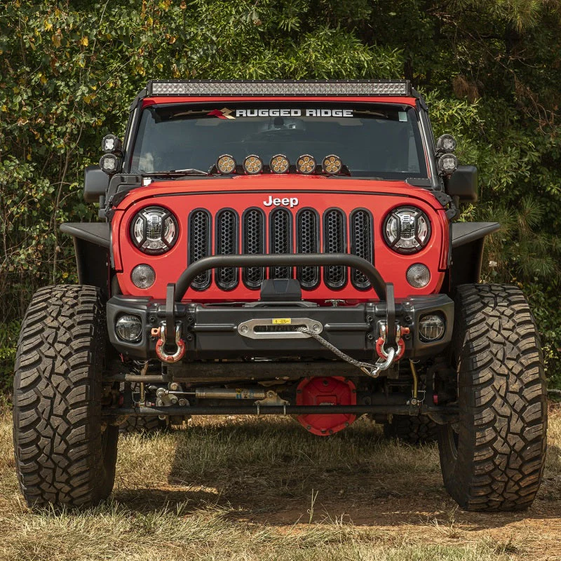 Rugged Ridge Arcus Front Bumper Tube Overrider Black JK - Image 10