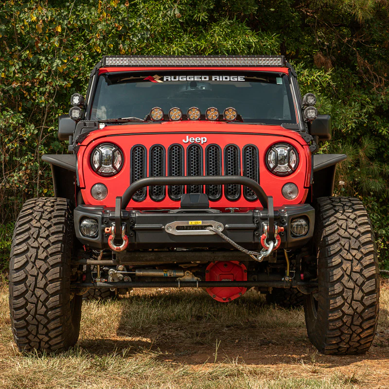 Rugged Ridge Arcus Front Bumper Tube Overrider Black JK - Image 6