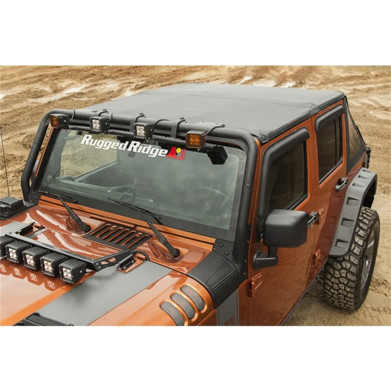 Rugged Ridge Bowless Soft Top Black Diamond 4-Door 07-18 Jeep Wrangler JK - Image 4