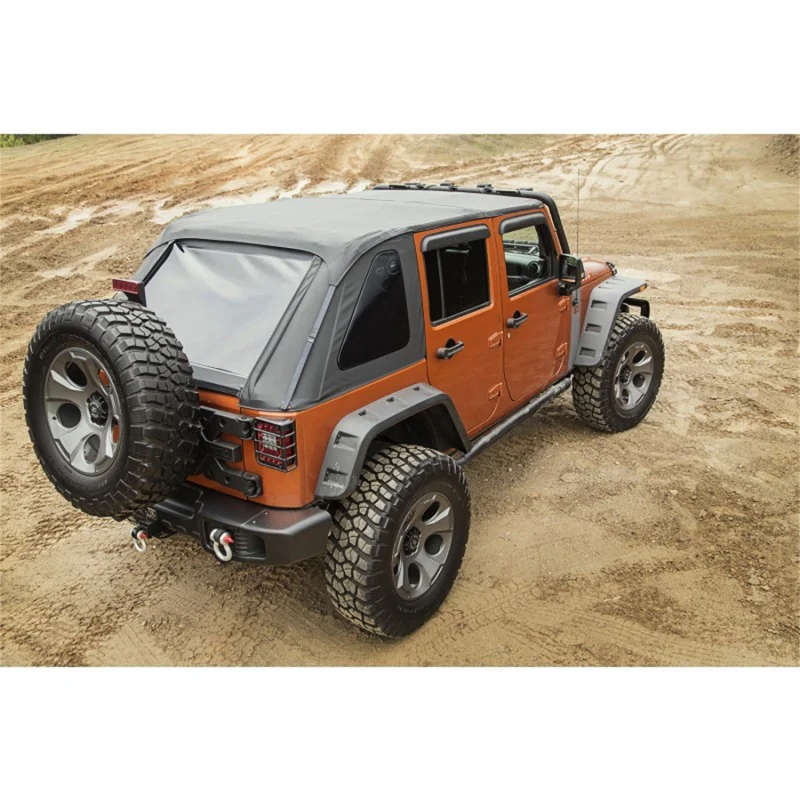 Rugged Ridge Bowless Soft Top Black Diamond 4-Door 07-18 Jeep Wrangler JK - Image 5