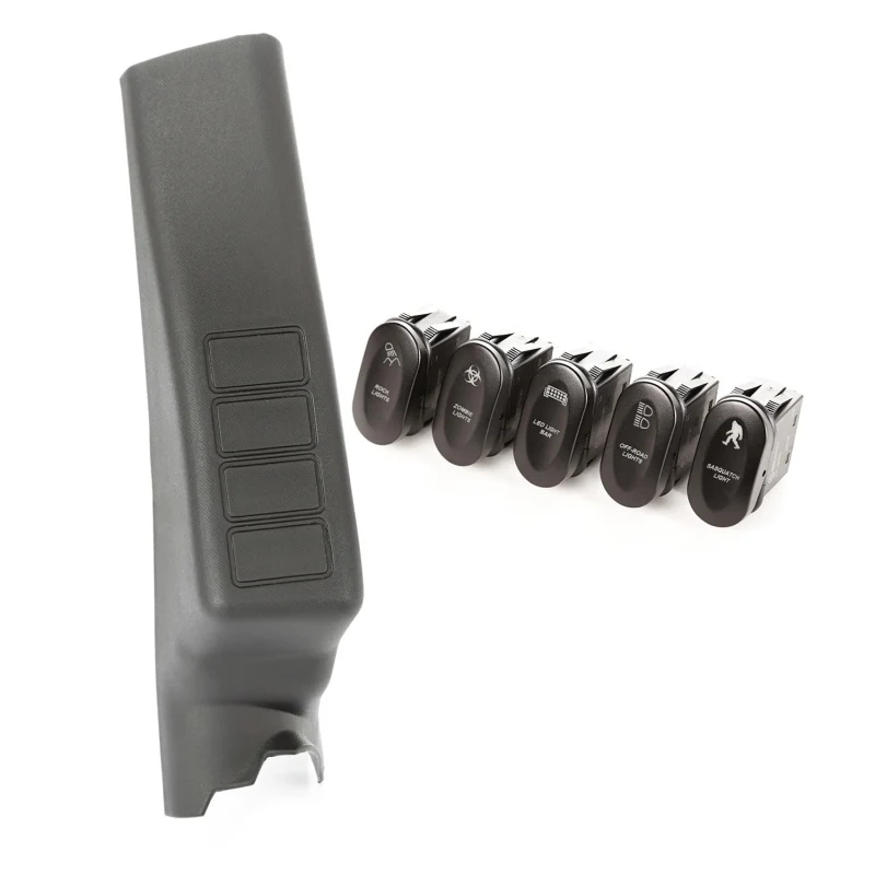 Rugged Ridge Etched A-Pillar 4 Switch Pod Kit LHD 11-18 JK - Image 4