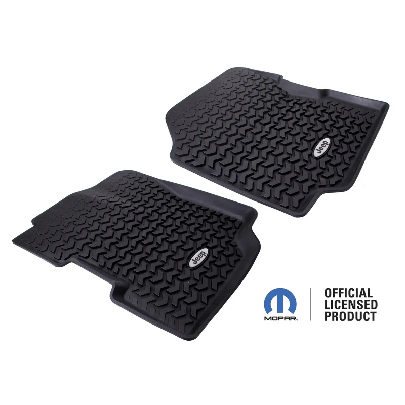 Rugged Ridge Floor Liner Front Black 1976-1995 Jeep Logo CJ-7 / CJ-8 / Jeep Wrangler YJ - Image 3