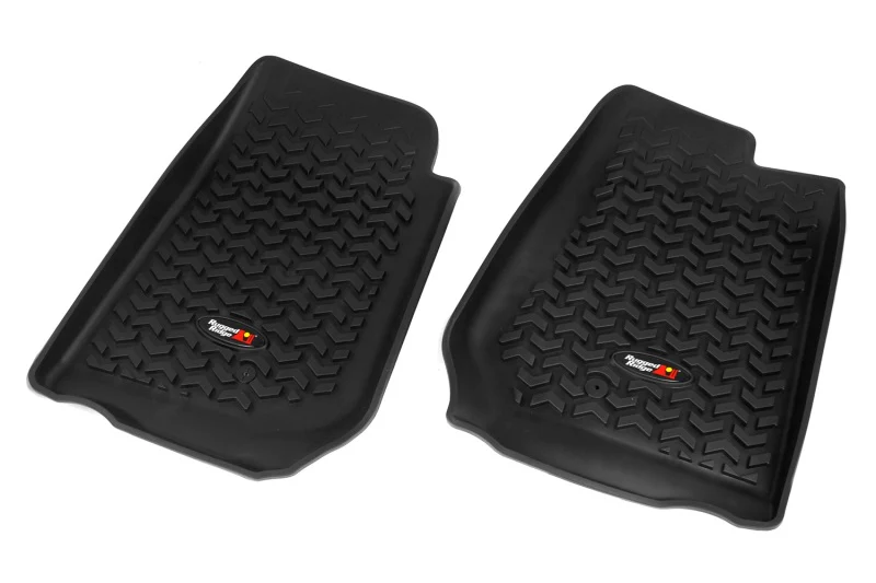 Rugged Ridge Floor Liner Front Black 2007-2018 Jeep Wrangler Unlimited JK 4 Dr - Image 2