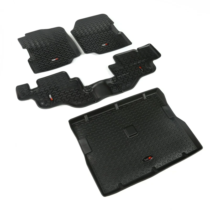 Rugged Ridge Floor Liner Front/Rear/Cargo Black 1976-1995 Jeep Wrangler / CJ - Image 2