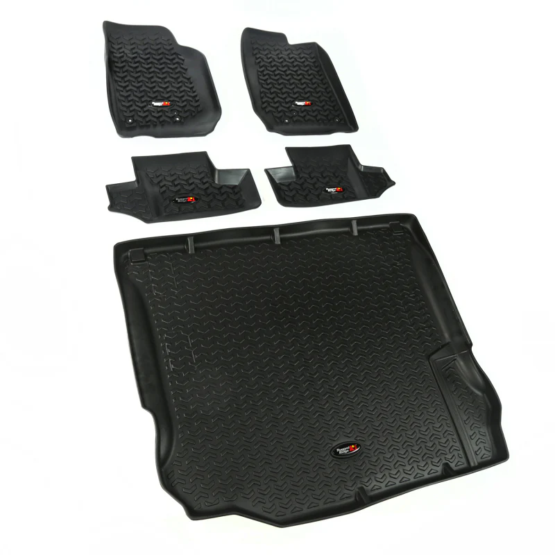 Rugged Ridge Floor Liner Front/Rear/Cargo Black 2011-2018 Jeep Wrangler JK 2 Dr - Image 2