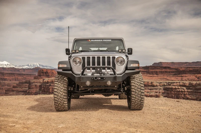 Rugged Ridge HD Bumper Full Width Front 07-18 Jeep Wrangler JK 18-20 Jeep Wrangler JL 2020 JT - Image 4