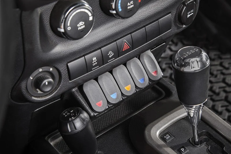 Rugged Ridge Lower Console Switch Panel 11-18 Jeep Wrangler JK/JKU - Image 4
