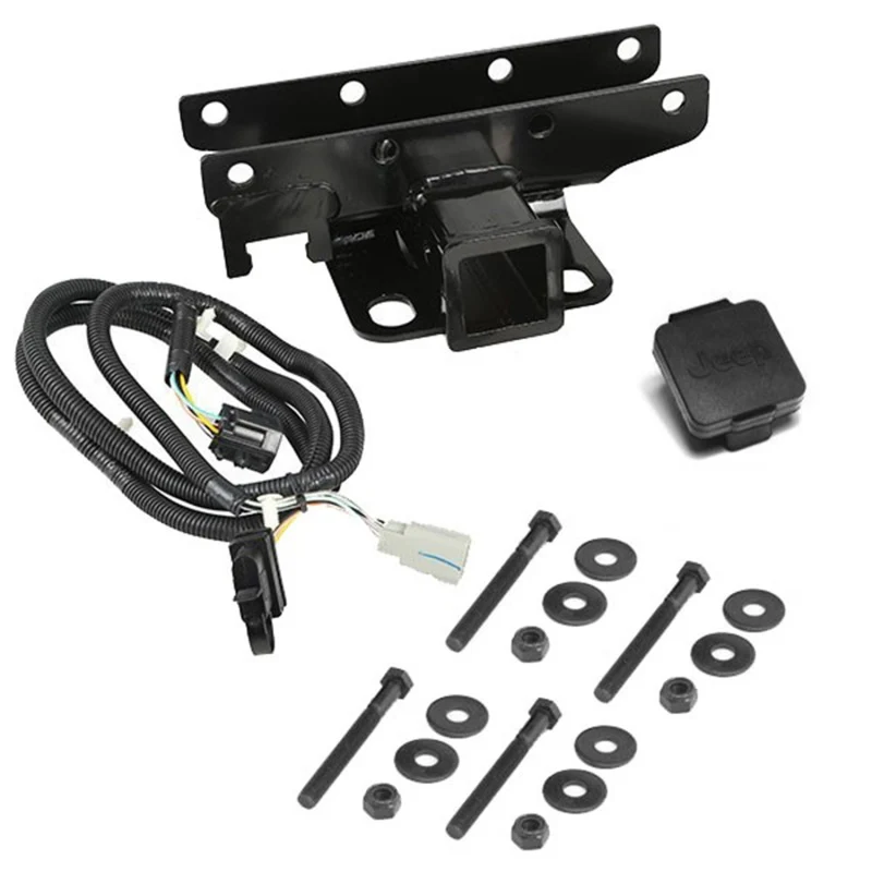Rugged Ridge Receiver Hitch Kit Jeep Logo 07-18 Jeep Wrangler - Image 2