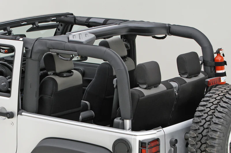 Rugged Ridge Roll Bar Cover Black Polyester 07-18 Jeep Wrangler JK - Image 2