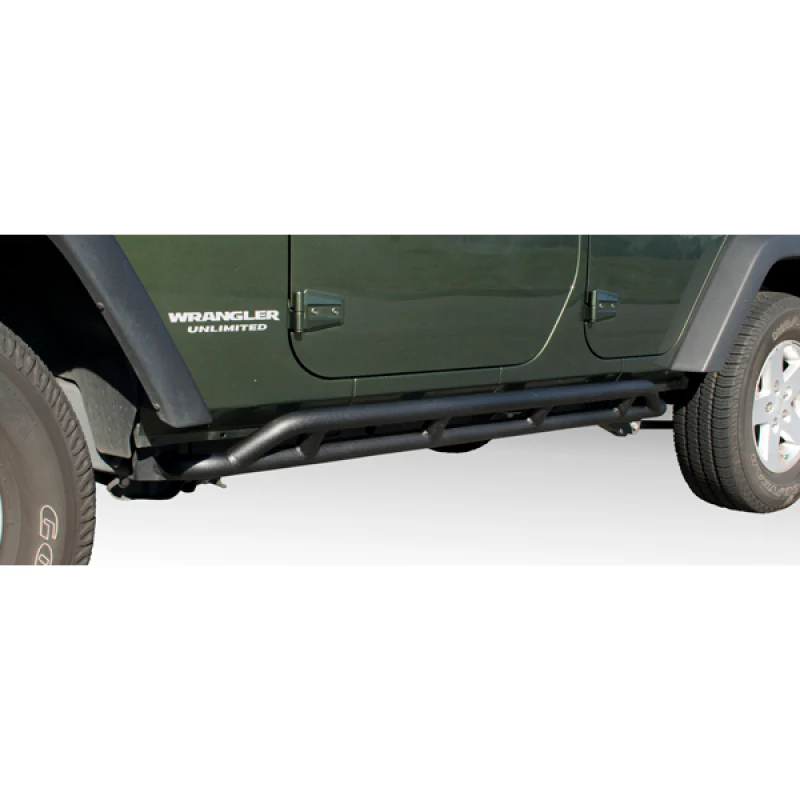 Rugged Ridge RRC Rocker Guards Black 07-18 4-Door Jeep Wrangler - Image 2