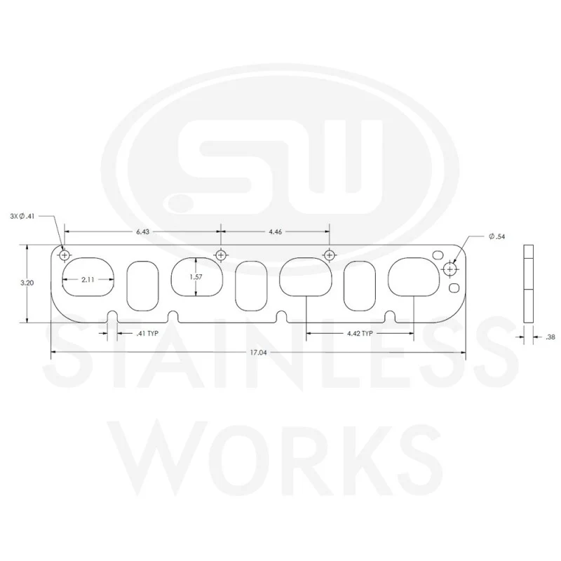 Stainless Works Hemi 5.7L/6.1L/6.4L D-Port Shaped Header 304SS Exhaust Flanges 1-7/8in Primaries - Image 4