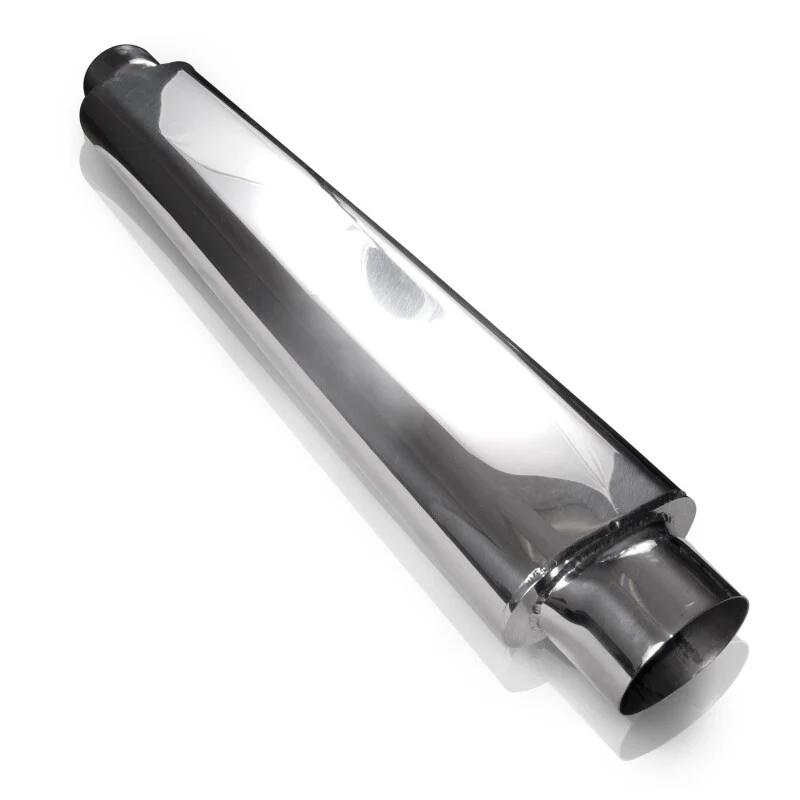 Stainless Works Smooth Oval Muffler - 24in Long 2 1/2in ID Inlets Both Ends - Image 2