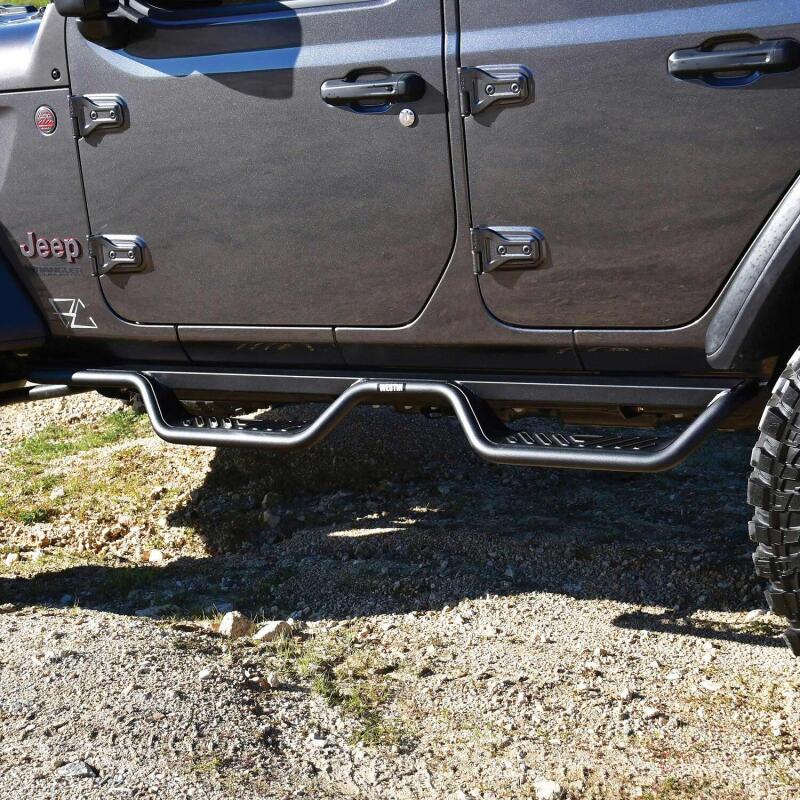 Westin 18-22 Jeep Wrangler JL Unlimited Outlaw Nerf Step Bars - Textured Black - Image 3