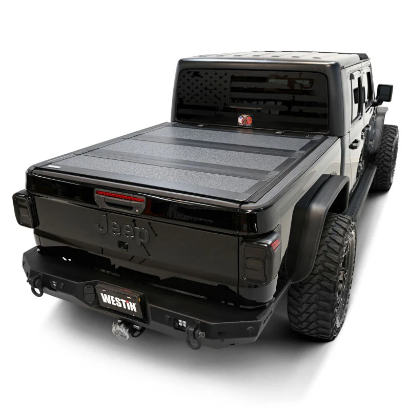 Westin 20-22 Jeep Gladiator JT 4WD 5ft. Bed Hard Tri-Fold Tonneau Cover - Black - Image 6