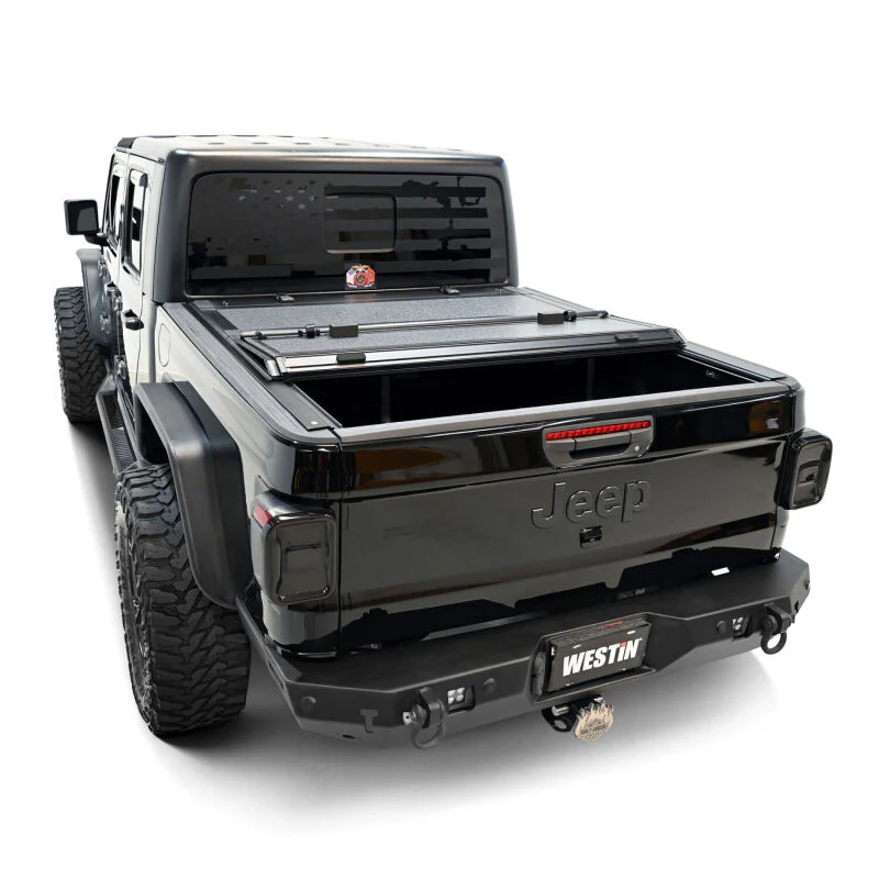 Westin 20-22 Jeep Gladiator JT 4WD 5ft. Bed Hard Tri-Fold Tonneau Cover - Black - Image 8