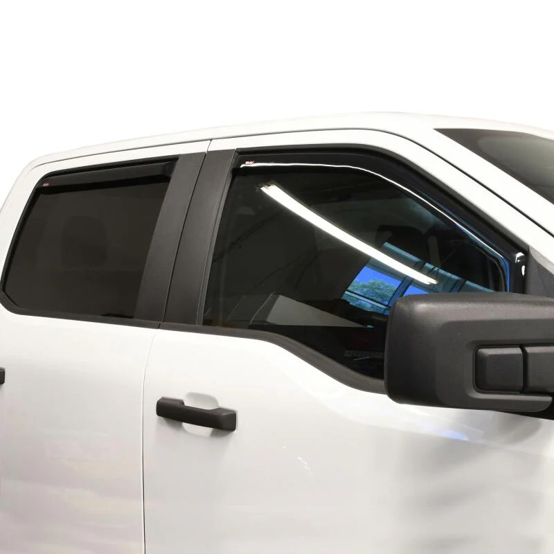 Westin 2015-2018 Ford F-150 SuperCrew Wade In-Channel Wind Deflector 4pc - Smoke - Image 4