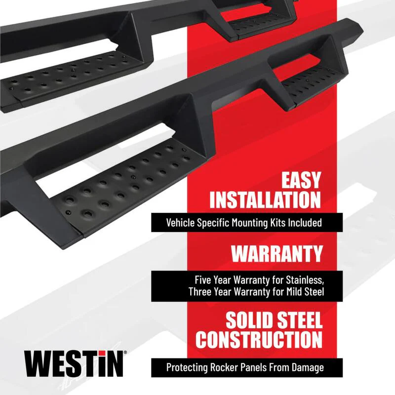 Westin 2019 Chevrolet Silverado / GMC Sierra 1500 Crew Cab Drop Nerf Step Bars - Textured Black - Image 7
