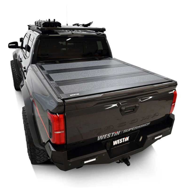 Westin 24-26 Toyota Tacoma 2WD/4WD 5ft. Bed Hard Tri-Fold Tonneau Cover - Black - Image 8