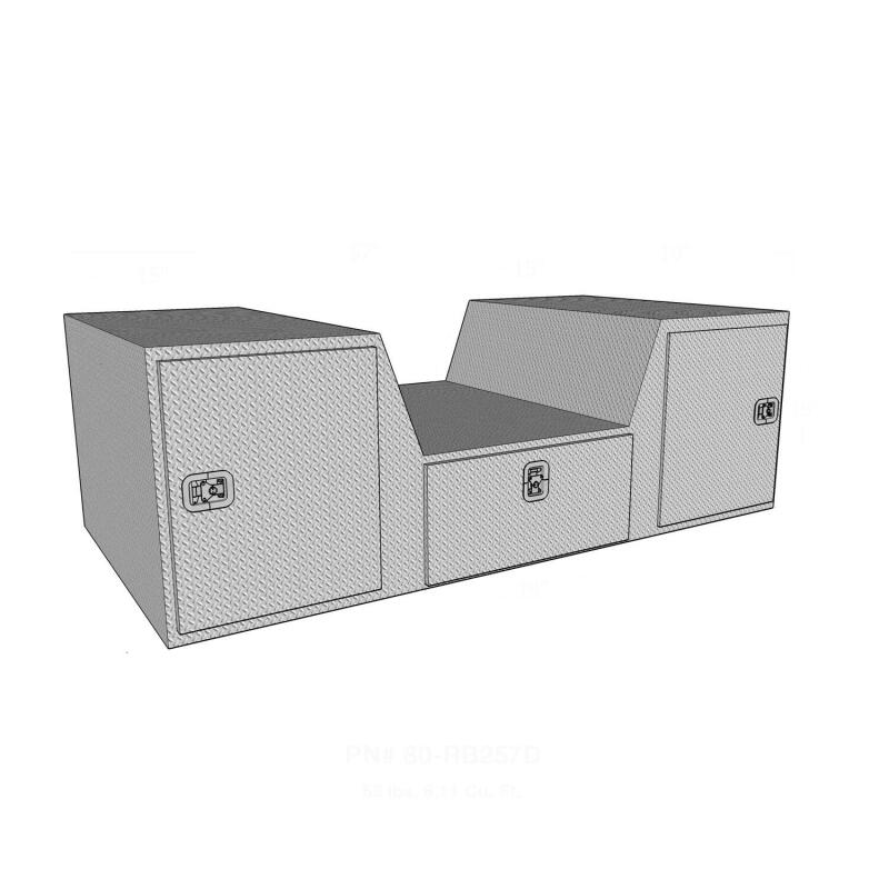 Westin/Brute V Shape Goose Neck 5th Wheel 57in Tailgate Box 1 Drawer/2 Swing Doors - Aluminum - Image 3